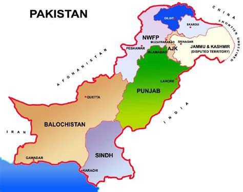Pakistan : Provinces and Major Cities .